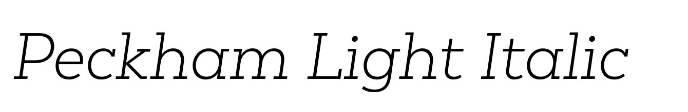Peckham Light Italic